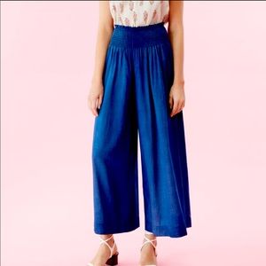 Rebecca Taylor Blue Wide-Leg Pants